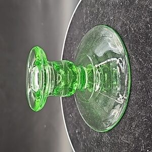 Uranium/Vaseline Glass Candle Stick Holder